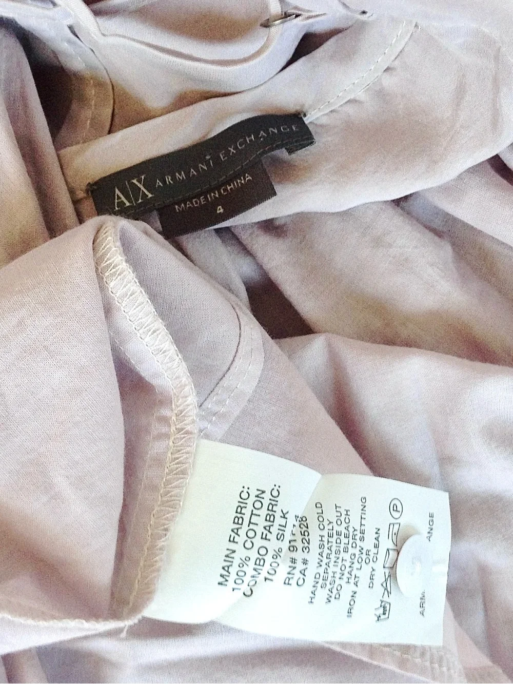 Armani Exchange Archival Lavender Silk Cotton Midi Dress 4 Wedding Guest Summer - Picture 8 of 12